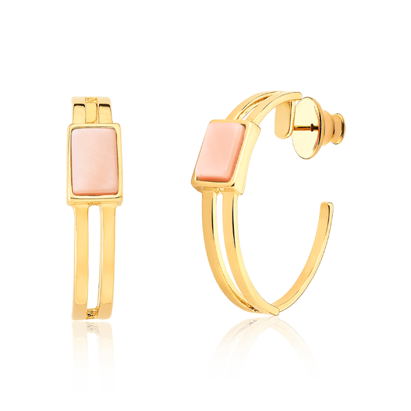 Argola Essencial Retângulo - Madrepérola Semijoias de luxo e design exclusivo