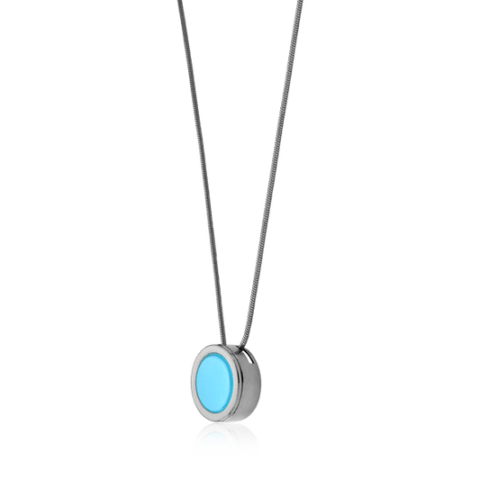 Colar Eterno - Ágata Azul Céu Semijoias de luxo e design exclusivo