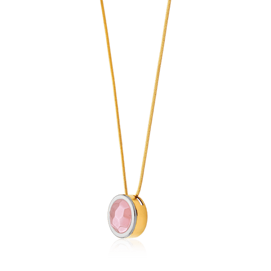 Colar Eterno - Quartzo Rosa Semijoias de luxo e design exclusivo