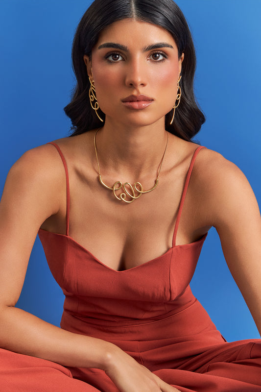 Colar Rabiscos - Banho Ouro 18k