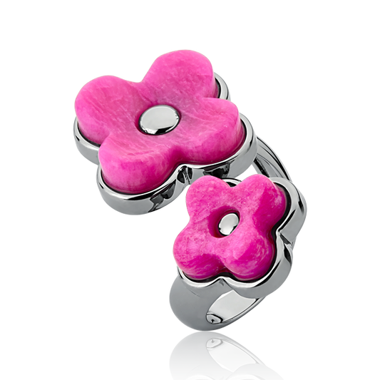 Anel Sensação - Feldspato Rosa Pink