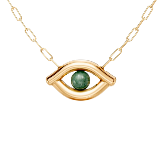 Colar Despertar — Quartzo Verde, semijoia banhada a ouro 18k, coleção Supernova, Aimer Joias