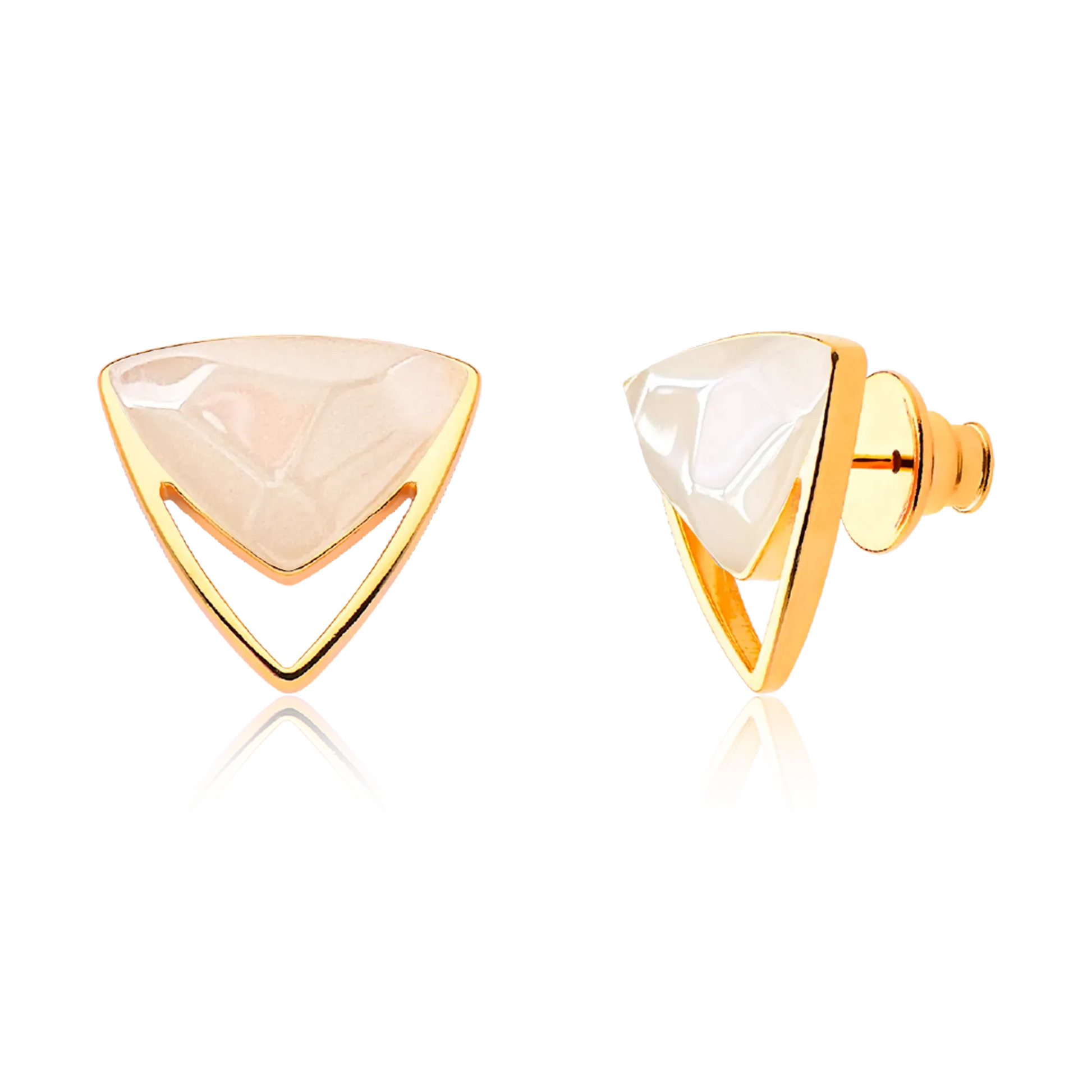 Brinco Equilíbrio - Ágata Branca Perolizada — Ouro 18K | Aimer Joias | brinco semijoia feminina pedra natural