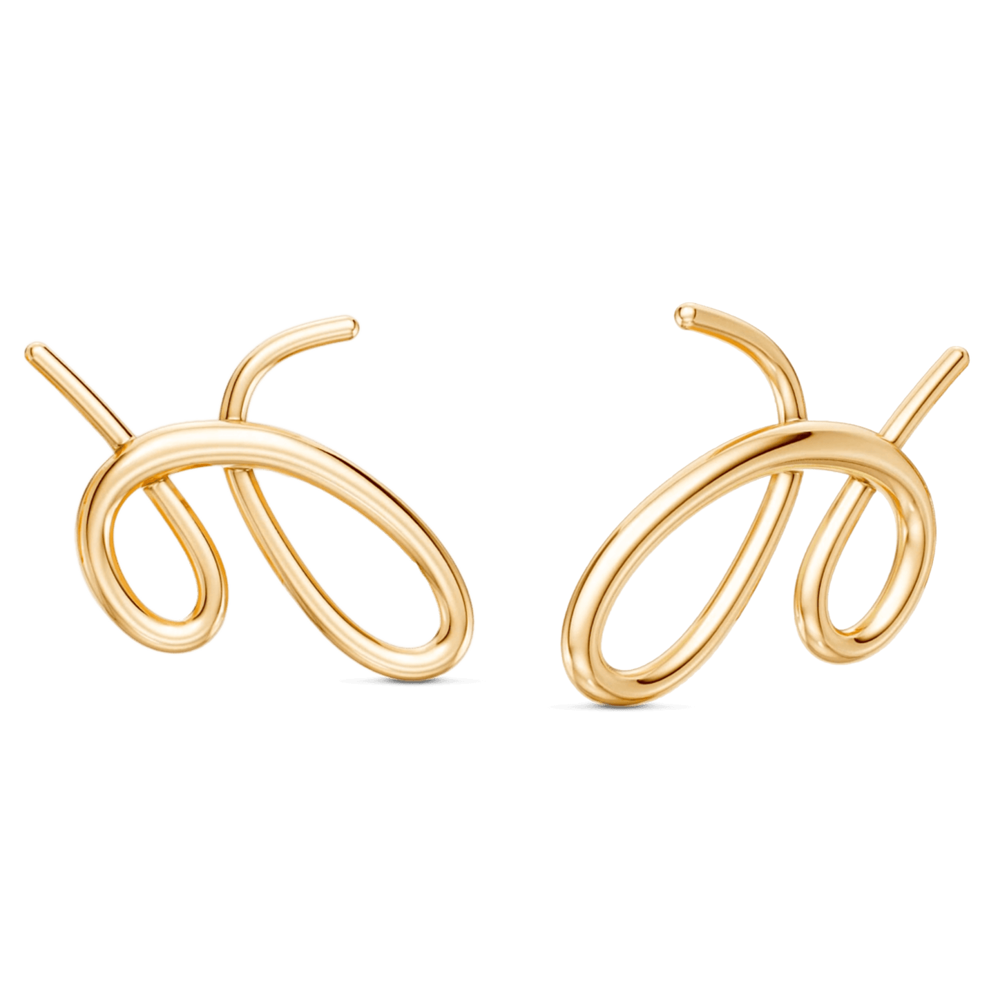 Brinco Rabiscos em banho ouro 18k — design orgânico minimalista | Coleção Entre o Traço e a Forma Aimer Joias