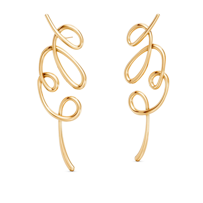 Brinco Rabiscos - Banho Ouro 18k