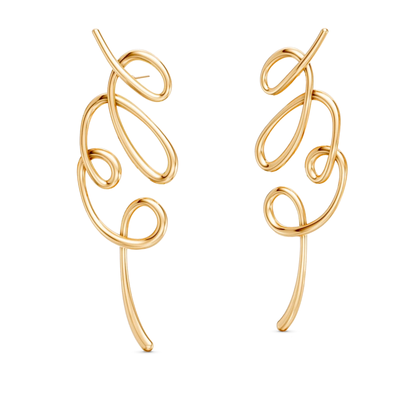 Brinco Rabiscos - Banho Ouro 18k