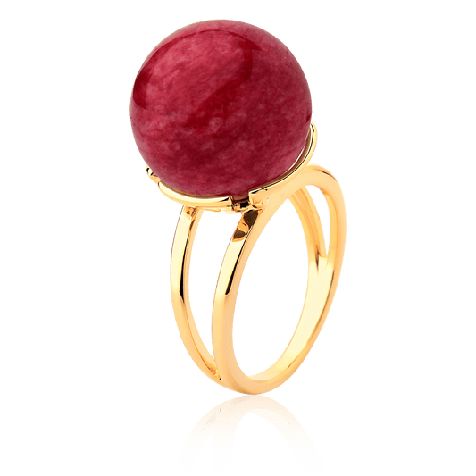 Anel Ball - Feldspato Vermelho Semijoias de luxo e design exclusivo