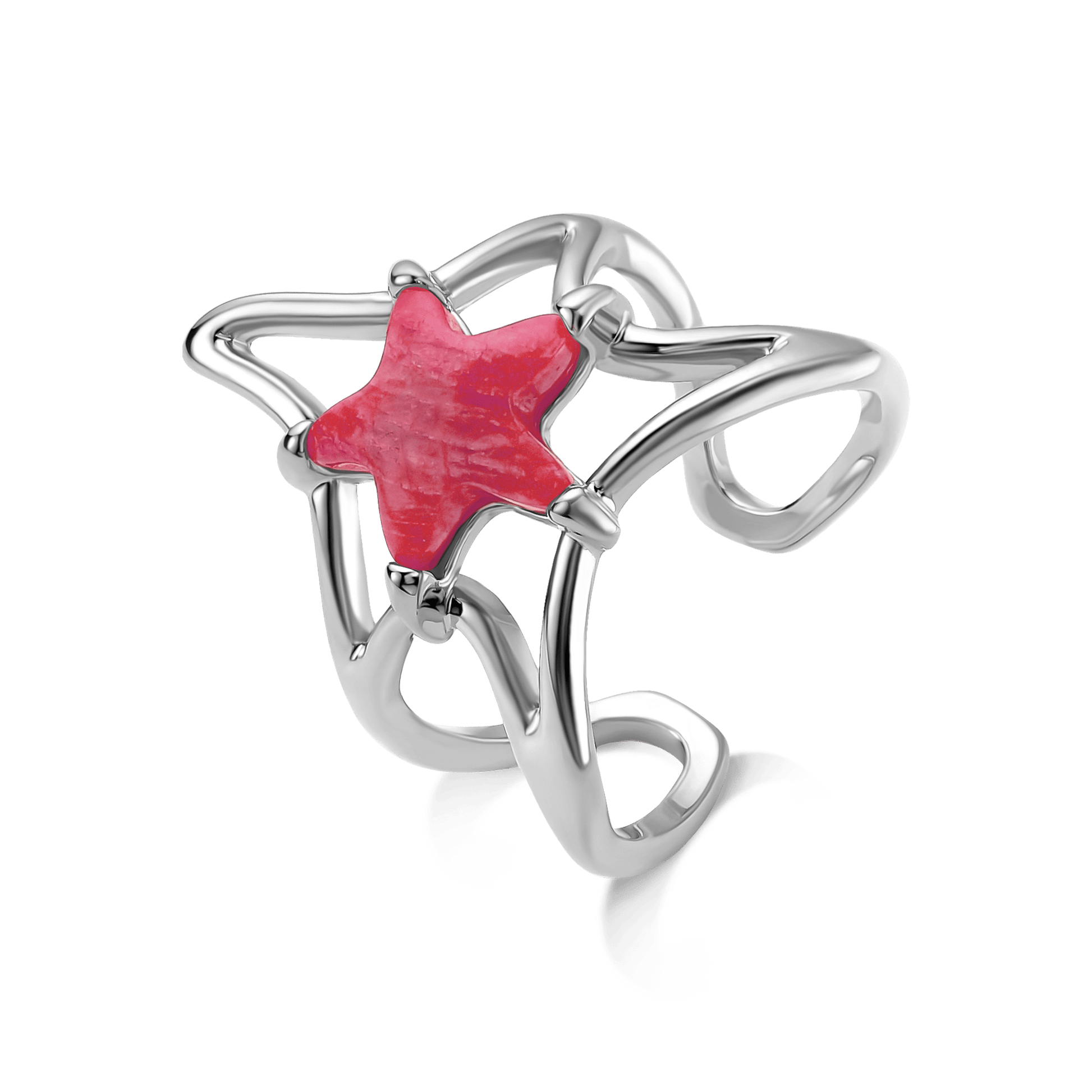Anel Brisa - Feldspato Vermelho Semijoias de luxo e design exclusivo