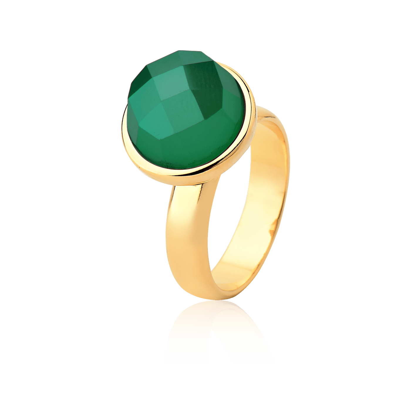 Anel Classic - Ágata Verde — Ouro 18K | Aimer Joias | semijoia feminina pedra natural