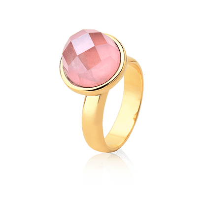 Anel Classic - Quartzo Rosa — Ouro 18K | Aimer Joias | semijoia feminina pedra natural
