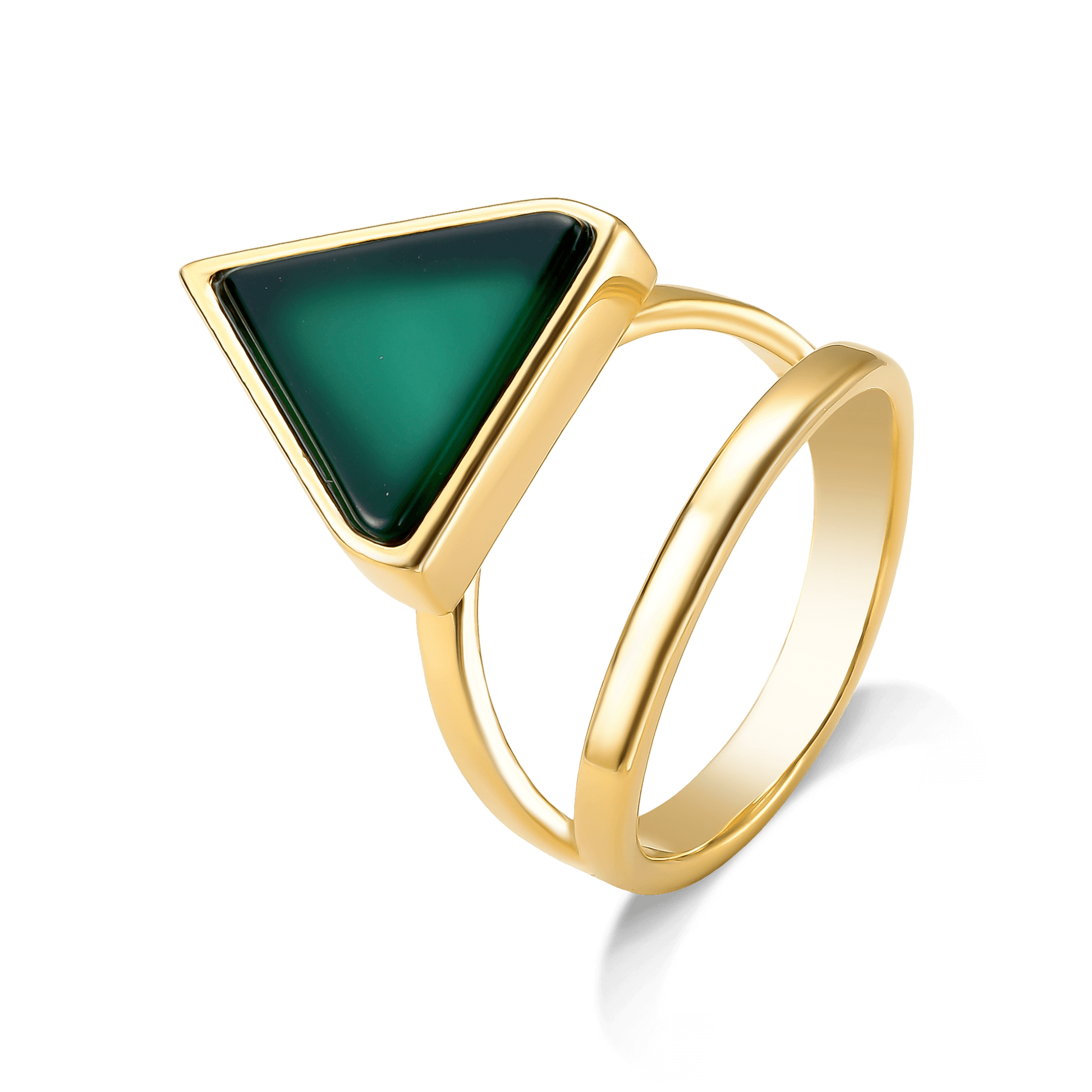 Anel Dynamís - Ágata Verde Semijoias de luxo e design exclusivo