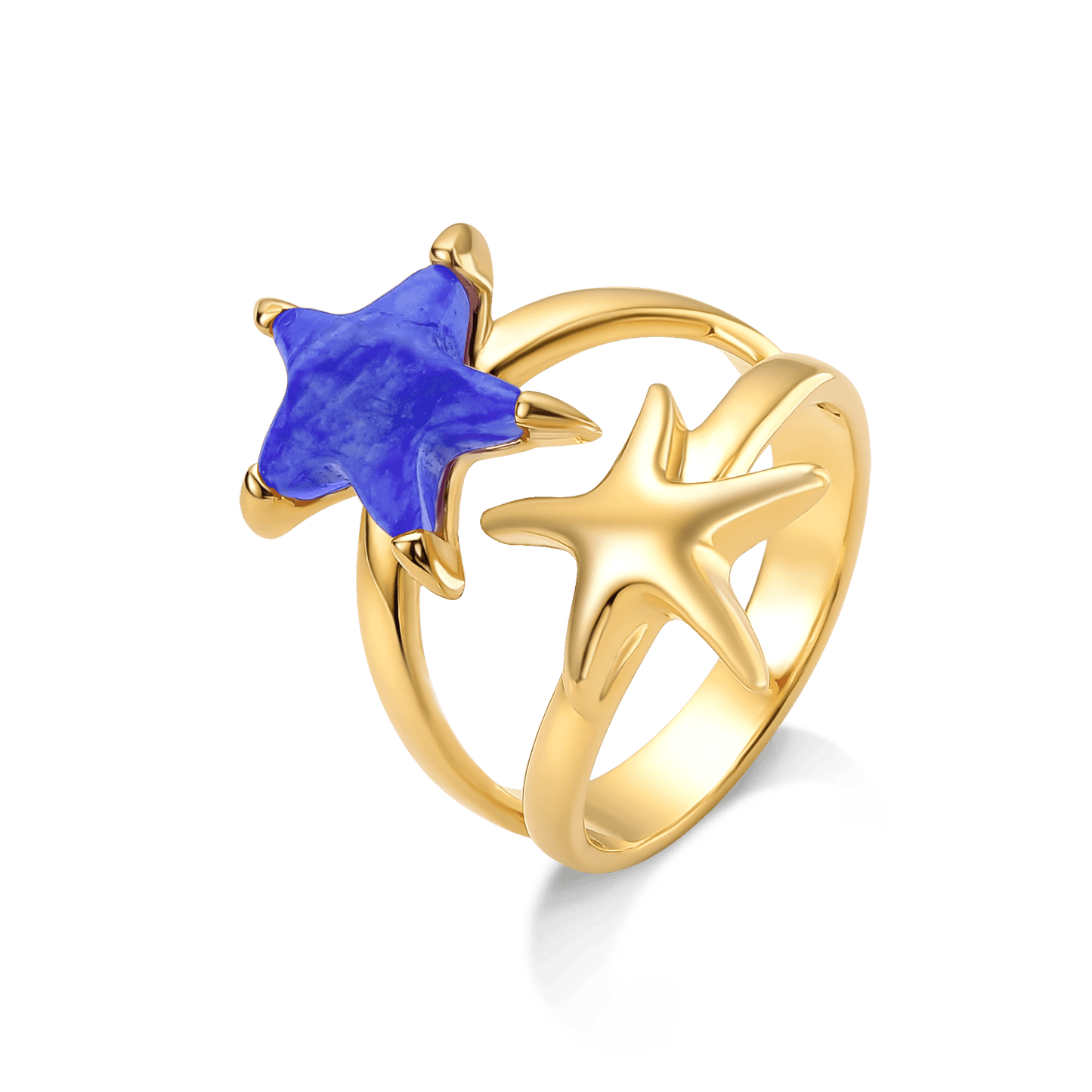 Anel Estelar - Quartzo Azul Anil Semijoias de luxo e design exclusivo