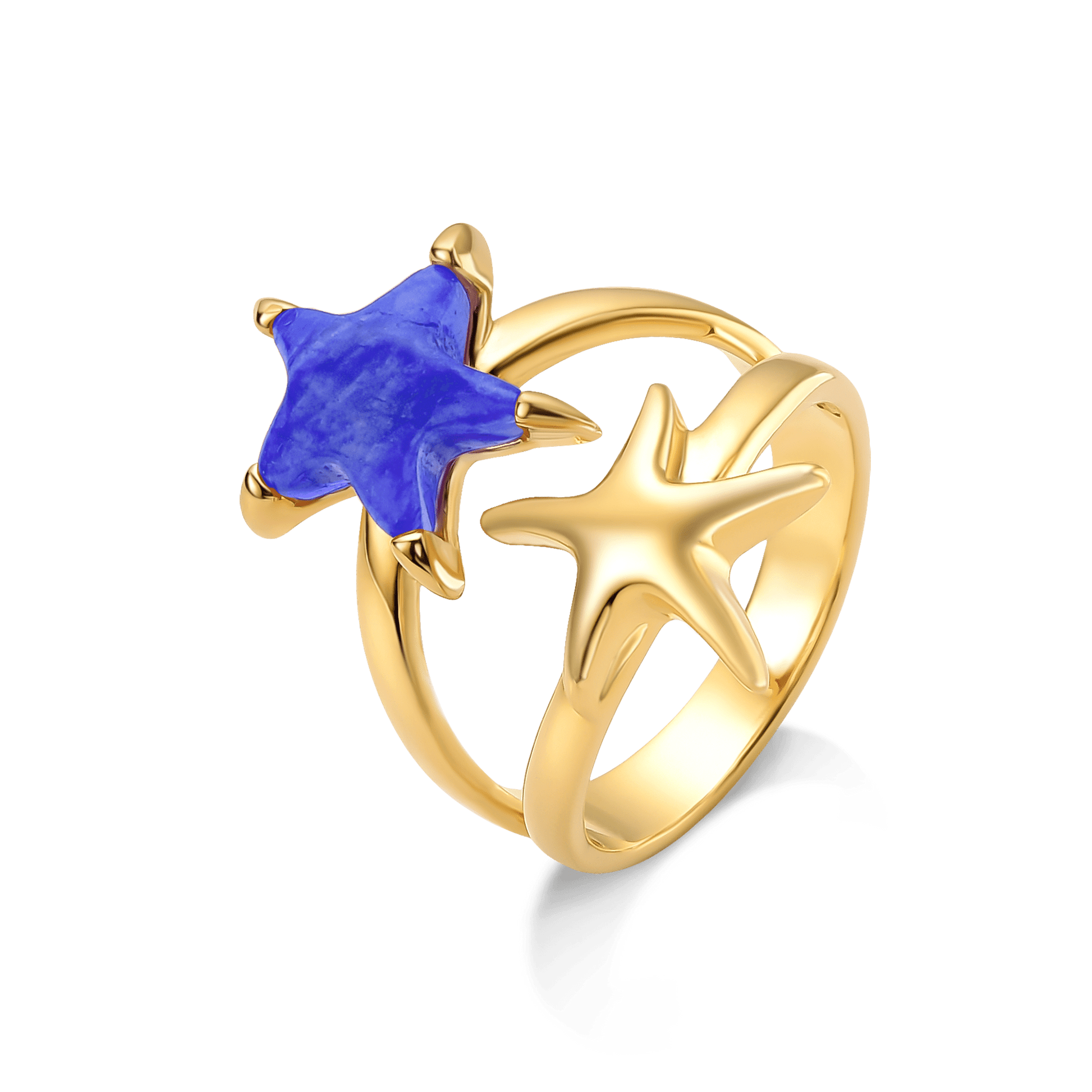 Anel Estelar - Quartzo Azul Anil Semijoias de luxo e design exclusivo