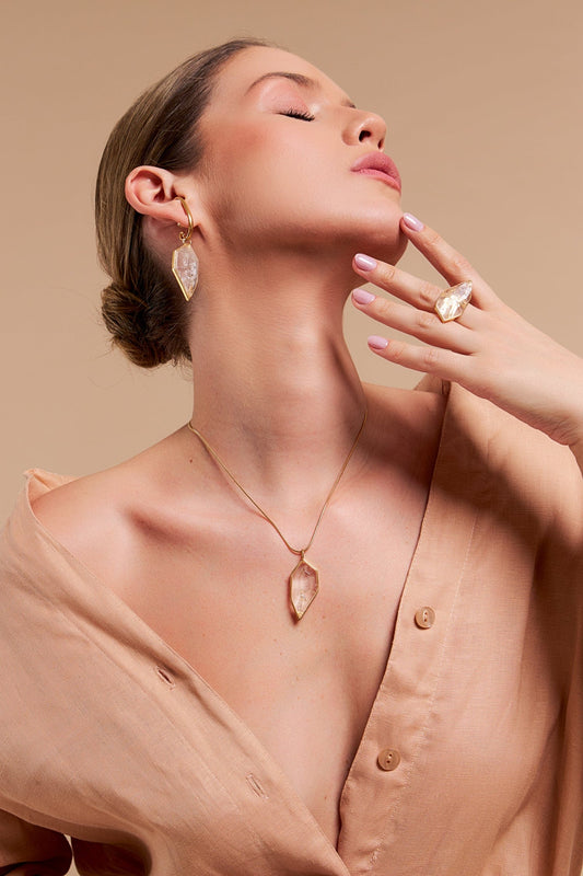 Anel Impulso - Cristal de Rocha Semijoias de luxo e design exclusivo