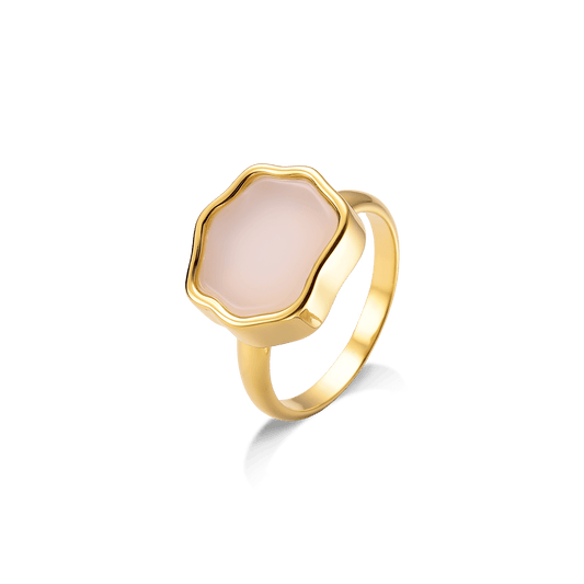 Anel Sita - Ágata Branca Semijoias de luxo e design exclusivo