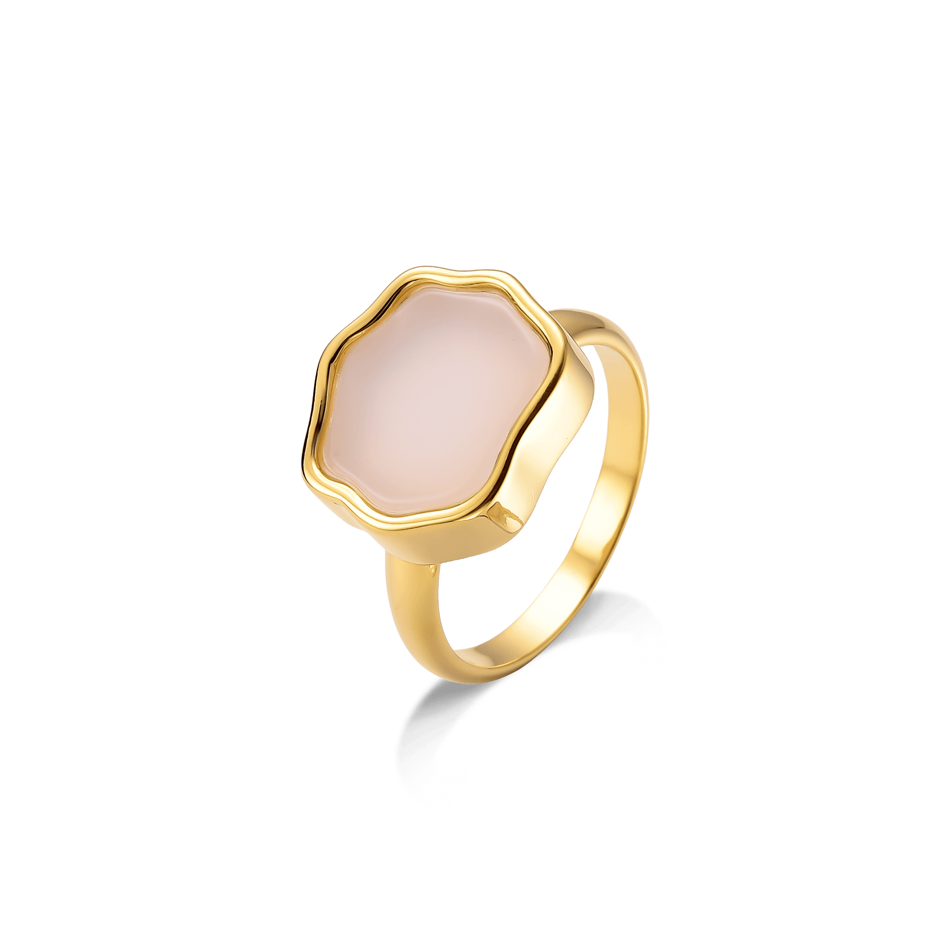 Anel Sita - Ágata Branca Semijoias de luxo e design exclusivo