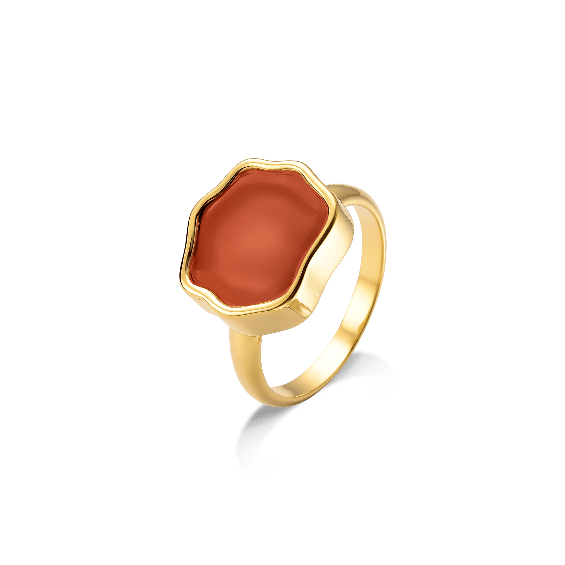 Anel Sita - Ágata Vermelha Semijoias de luxo e design exclusivo