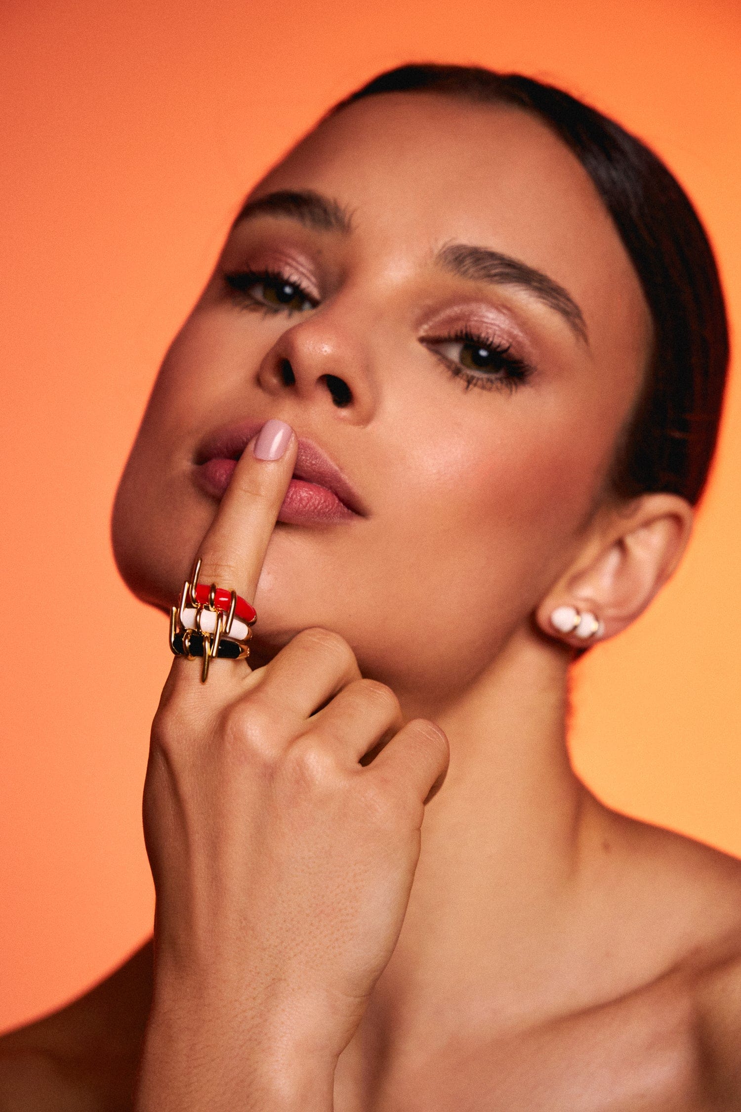 Anel Trama - Esmaltação Vermelha Semijoias de luxo e design exclusivo