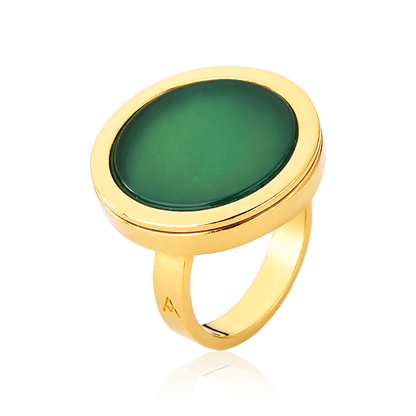 Anel Único - Ágata Verde Semijoias de luxo e design exclusivo