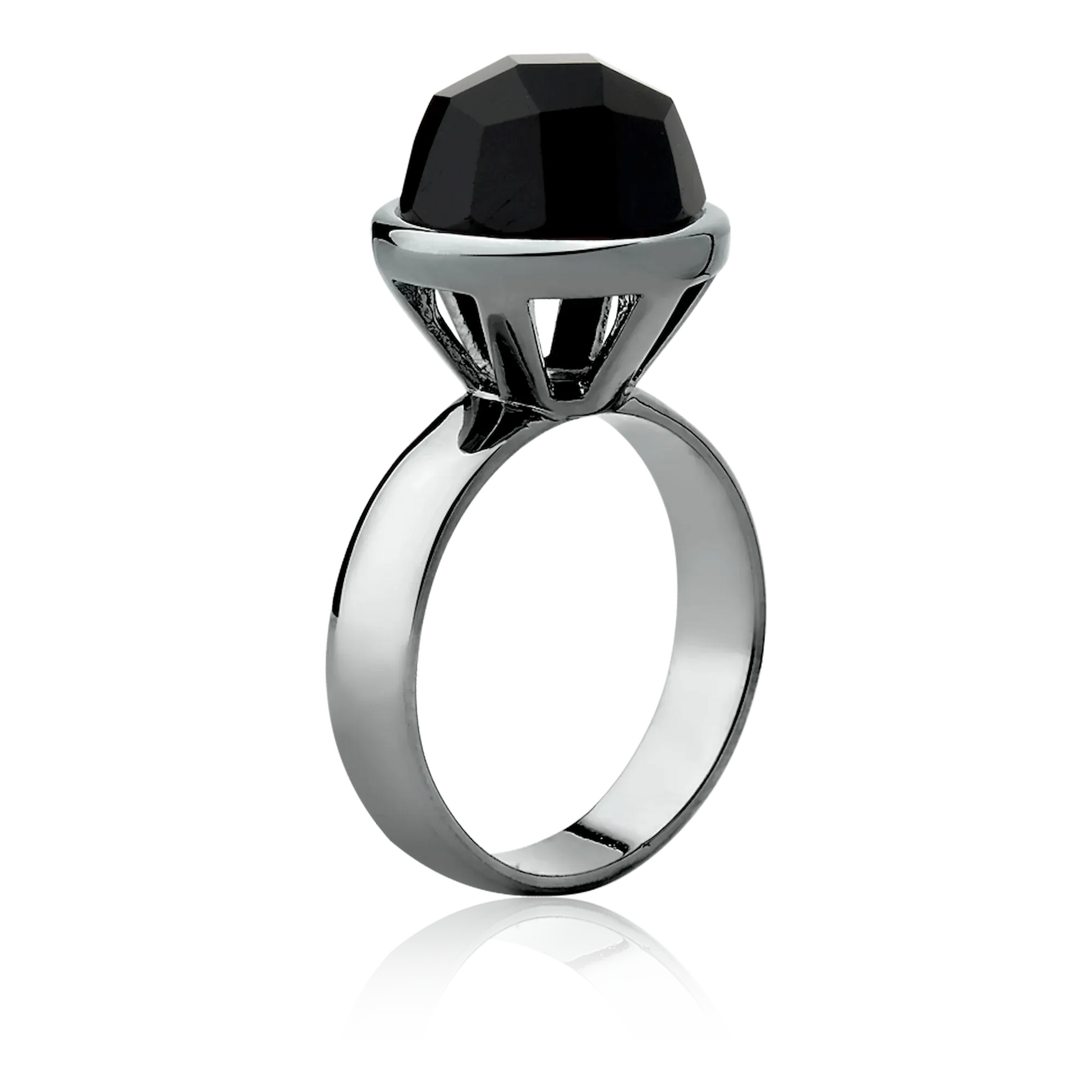 Anel Classic - Onix — Ródio Negro | Aimer Joias | semijoia feminina pedra natural