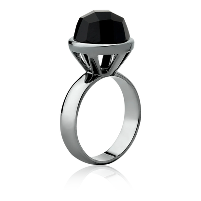 Anel Classic - Onix — Ródio Negro | Aimer Joias | semijoia feminina pedra natural