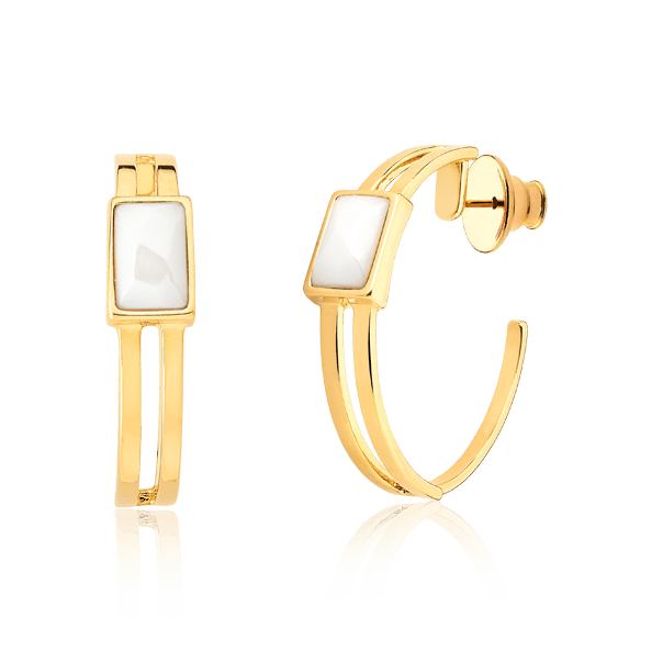 Argola Essencial Retângulo - Porcelana Semijoias de luxo e design exclusivo