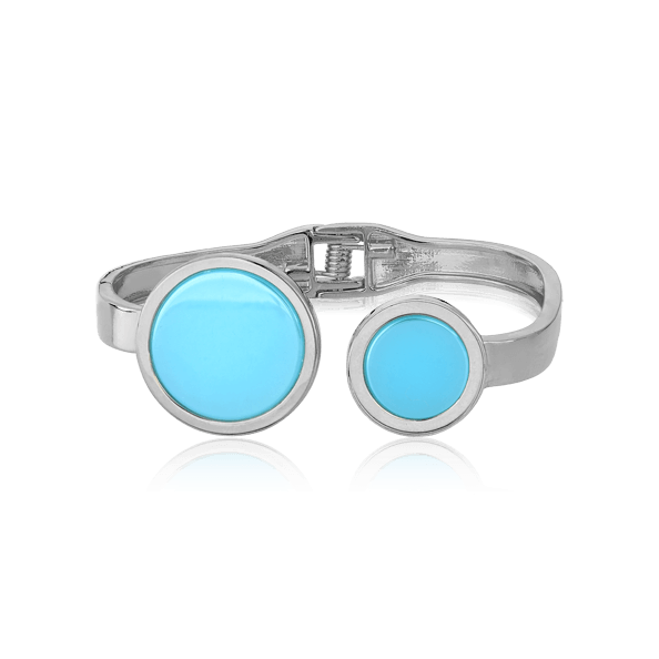 Bracelete Singular - Ágata Azul Céu Semijoias de luxo e design exclusivo
