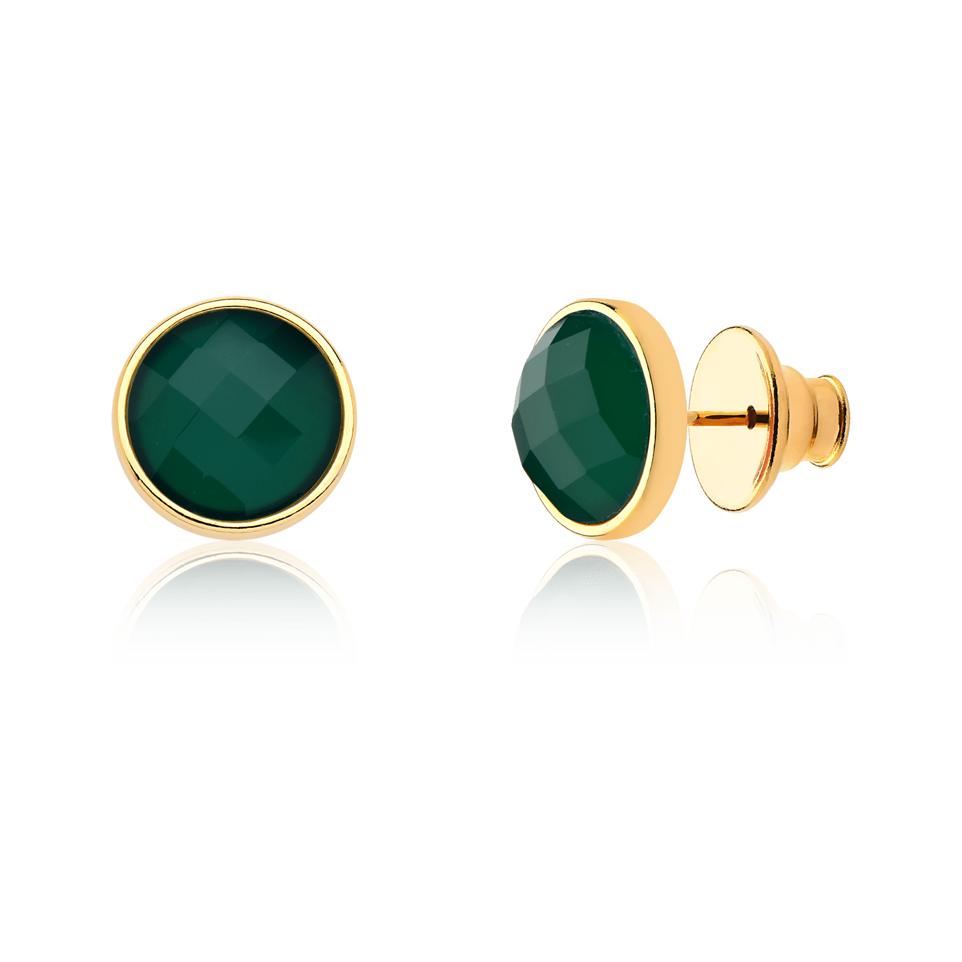 Brinco Classic - Ágata Verde — Ouro 18K | Aimer Joias | brinco semijoia feminina pedra natural