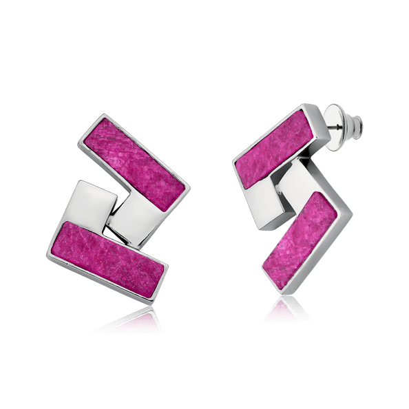 Brinco Enigma - Feldspato Rosa Pink Semijoias de luxo e design exclusivo