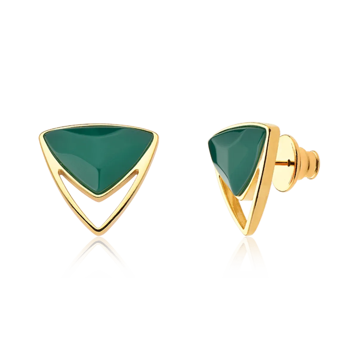Brinco Equilíbrio - Ágata Verde — Ouro 18K | Aimer Joias | brinco semijoia feminina pedra natural