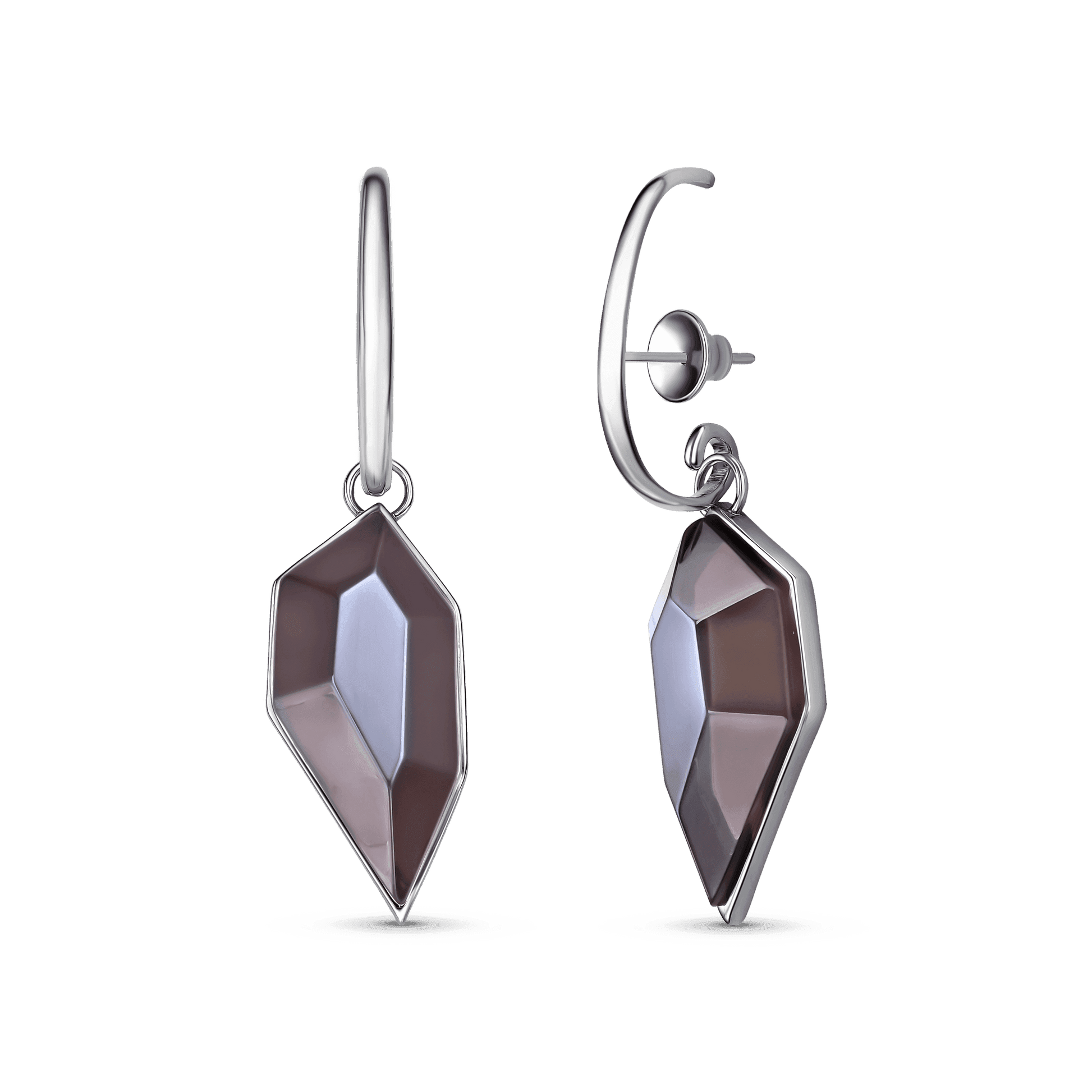 Brinco Impulso - Quartzo Fumê Semijoias de luxo e design exclusivo