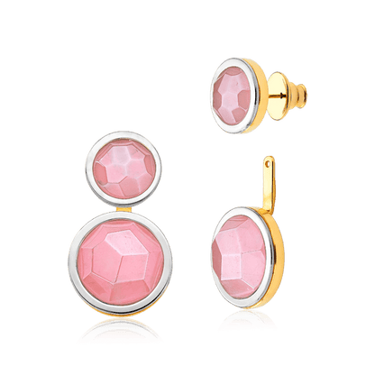 Brinco Nobre - Quartzo Rosa Semijoias de luxo e design exclusivo