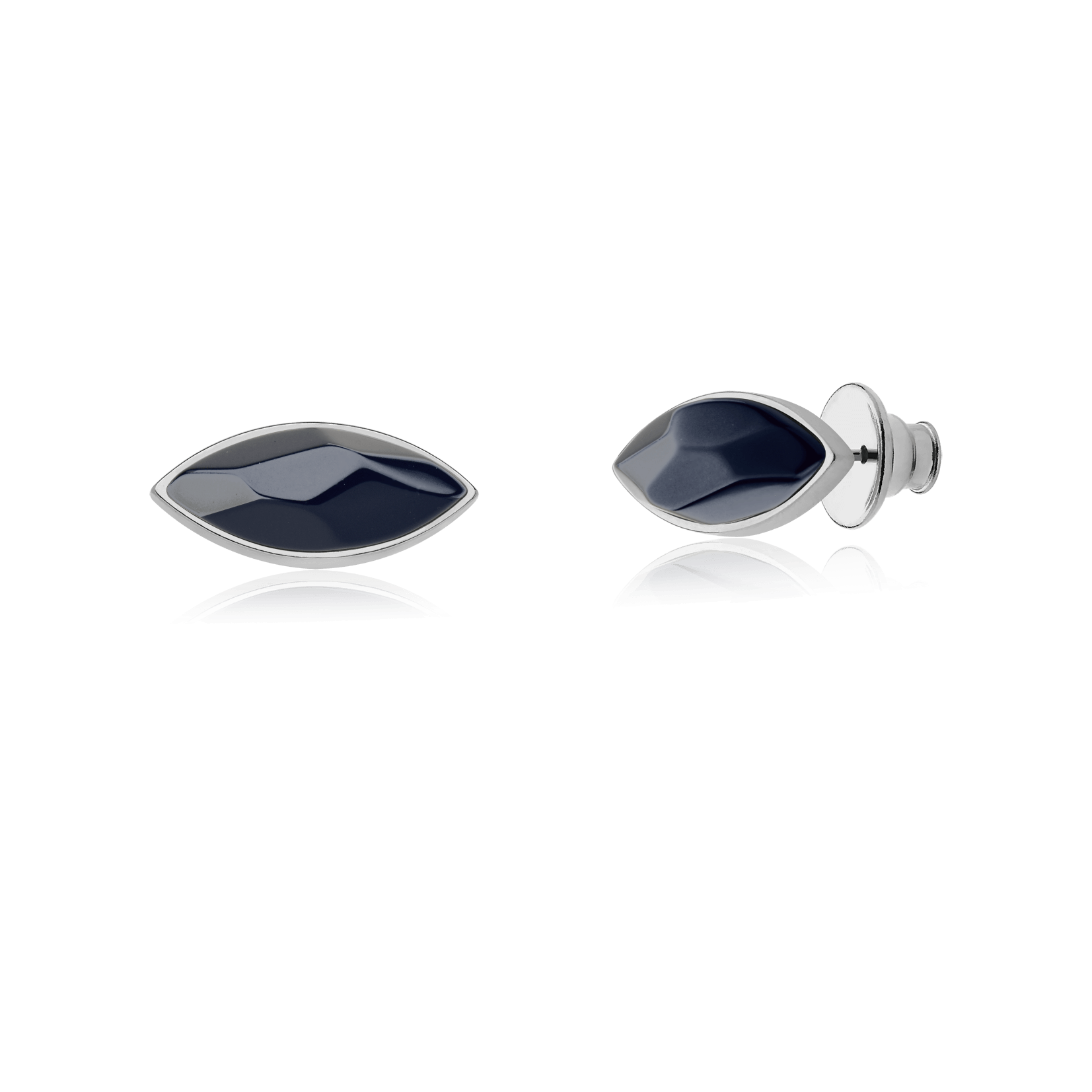 Brinco Pétala - Obsidiana Negra — Ródio Negro | Aimer Joias | semijoia feminina pedra natural