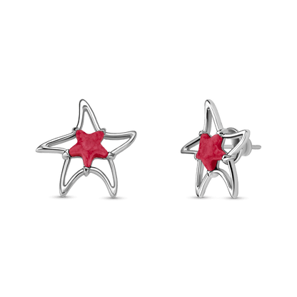 Brinco Serena - Feldspato Vermelho Semijoias de luxo e design exclusivo
