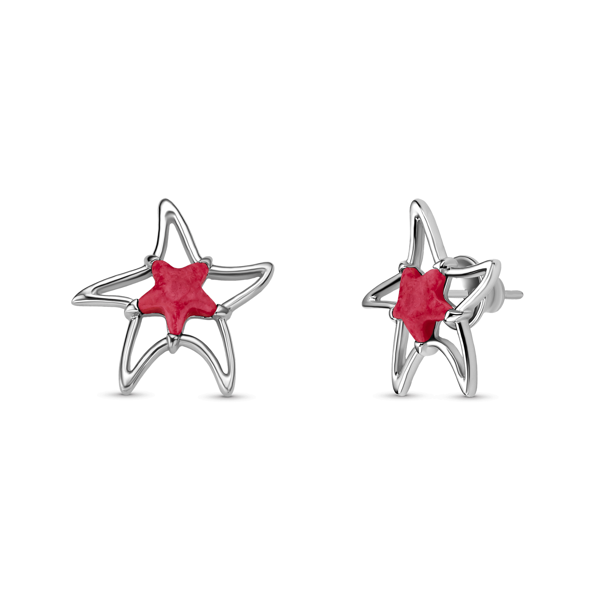 Brinco Serena - Feldspato Vermelho Semijoias de luxo e design exclusivo