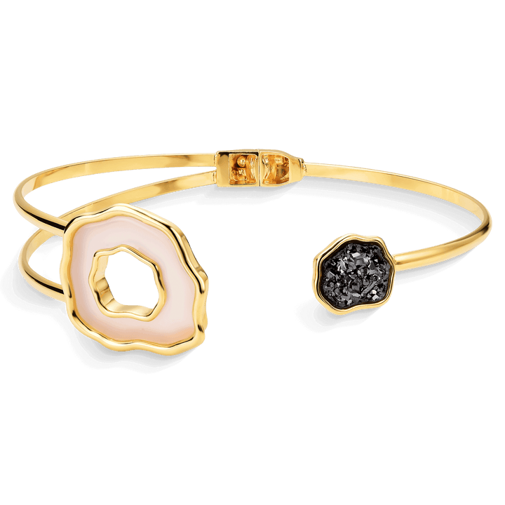 Choker Gaia - Ágata Branca e Drusa Negra Semijoias de luxo e design exclusivo