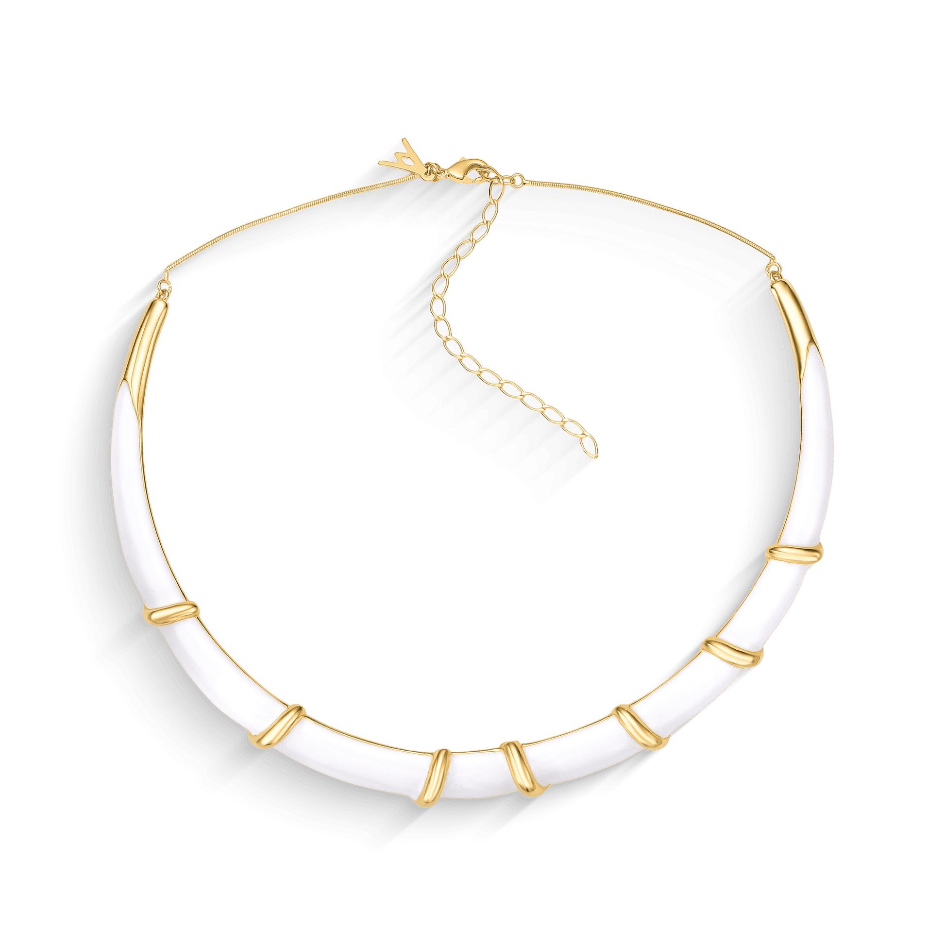 Choker Macramê com esmaltação branca em banho ouro 18k | Coleção Macramê Aimer Joias