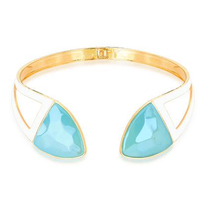Choker Makeda - Ágata Azul Céu Semijoias de luxo e design exclusivo