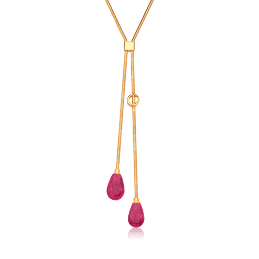 Colar Axel - Feldspato Rosa Pink Semijoias de luxo e design exclusivo