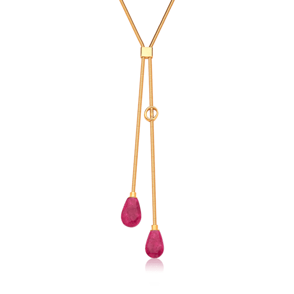 Colar Axel - Feldspato Rosa Pink Semijoias de luxo e design exclusivo