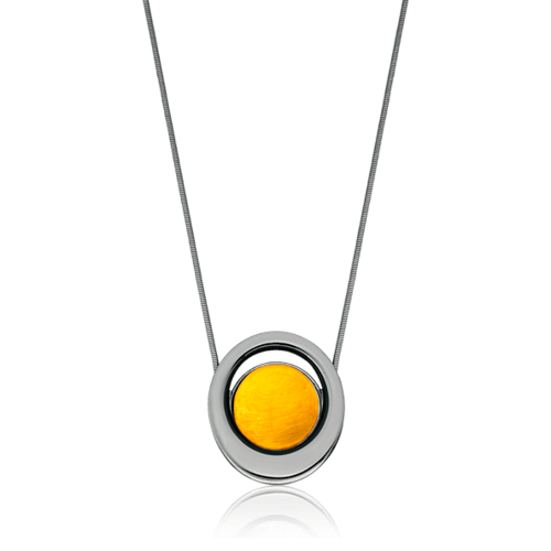 Colar Energia - Esmaltado Branco/Amarelo Semijoias de luxo e design exclusivo