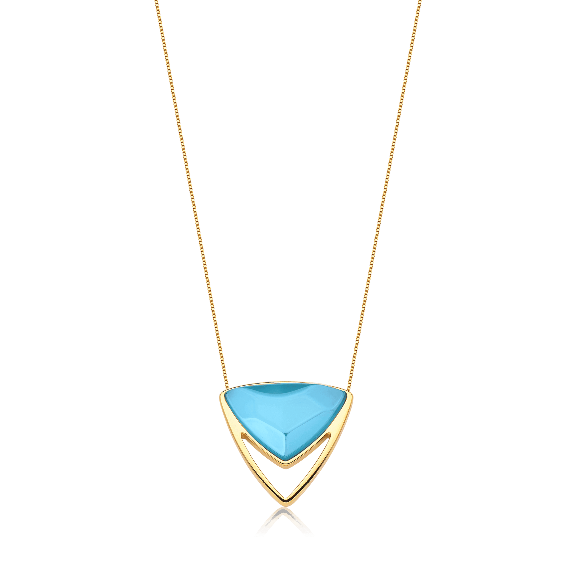 Colar Equilíbrio - Ágata Azul Céu Semijoias de luxo e design exclusivo