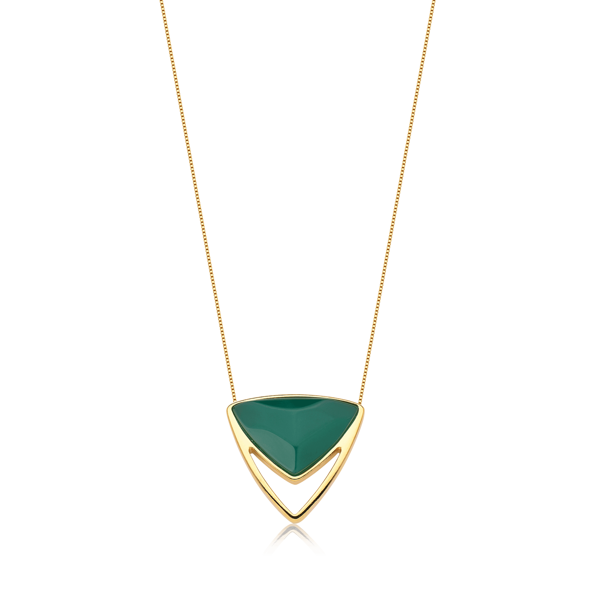 Colar Equilíbrio - Ágata Verde Semijoias de luxo e design exclusivo