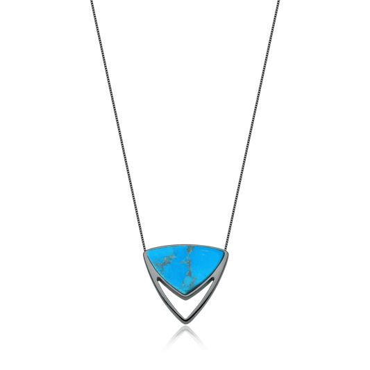 Colar Equilibrio - Howlita Turquesa Semijoias de luxo e design exclusivo