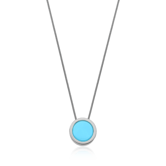 Colar Eterno - Ágata Azul Céu Semijoias de luxo e design exclusivo