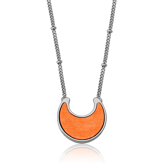 Colar Lua - Feldspato Laranja — Ouro 18K | Aimer Joias | semijoia feminina pedra natural