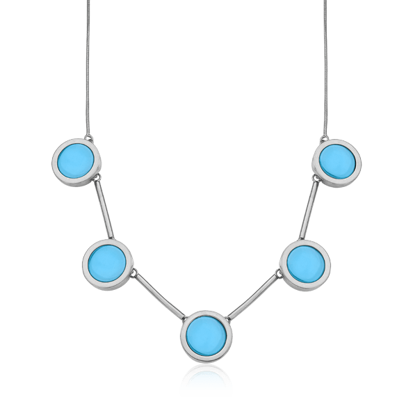 Colar Magnífico - Ágata Azul Céu Semijoias de luxo e design exclusivo