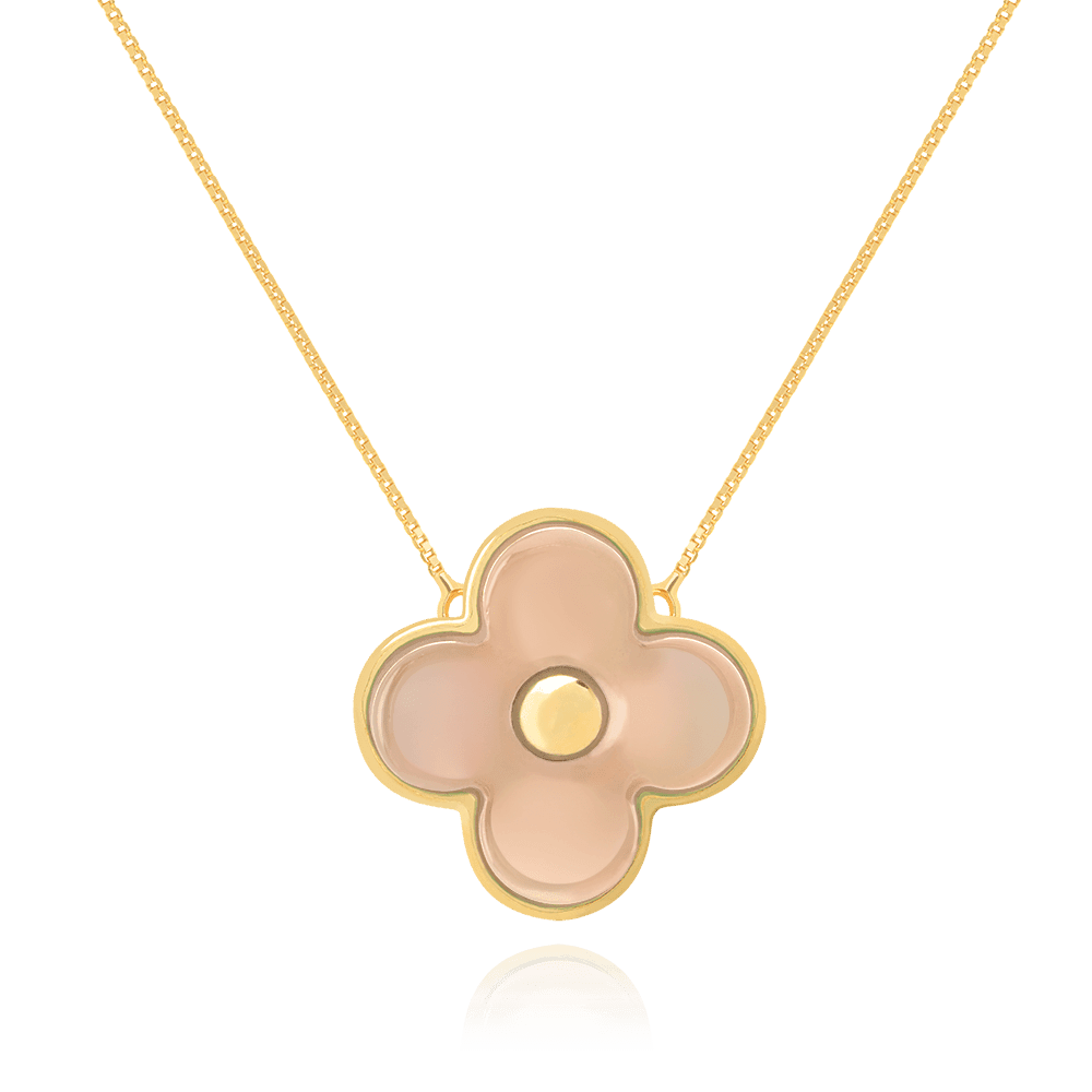 Colar Radiante - Ágata Branca Semijoias de luxo e design exclusivo