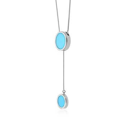 Colar Solene - Ágata Azul Céu Semijoias e design