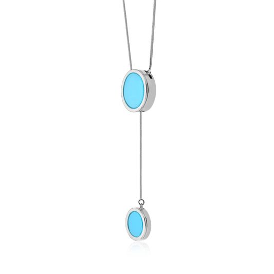 Colar Solene - Ágata Azul Céu Semijoias e design